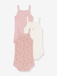Baby-Bodysuits & Sleepsuits-Pack of 3 Strappy Bodysuits by PETIT BATEAU