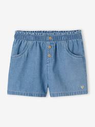 -Easy-to-Put-On Light Denim Shorts, for Girls