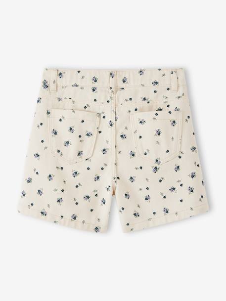 Floral Shorts for Girls ecru 