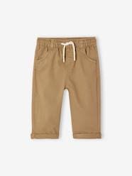 -Straight Leg Trousers with Elasticated Waistband, for Babies