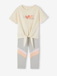 Girls-Trousers-Sports Combo: 2-in-1 T-Shirt & Capris for Girls