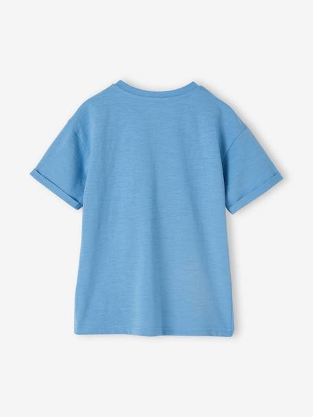 Basics Grandad-Style T-Shirt for Boys azure+ecru 