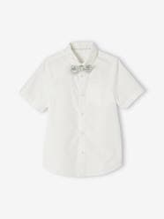 Boys-Shirts-Occasion Wear Shirt, Detachable Bow-Tie, Short Sleeves, for Boys