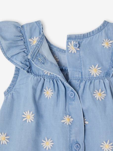 Dress + Bloomers Ensemble for Newborn Babies bleached denim 