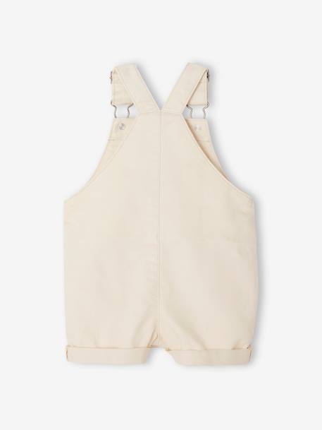Dungaree Shorts with Adjustable Straps for Babies ecru+mint green 