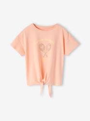 Girls-Tops-T-Shirts-Sports T-Shirt with Glittery Rackets, for Girls