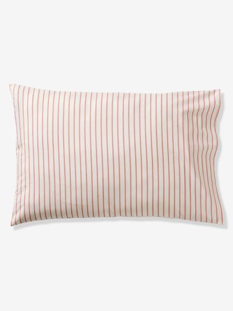 Reversible Duvet Cover + Pillowcase Essentials Set in Recycled Cotton, Flowers & Stripes printed pink 