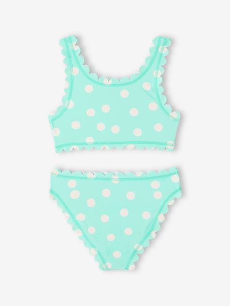 Polka Dot Bikini for Girls aqua green 