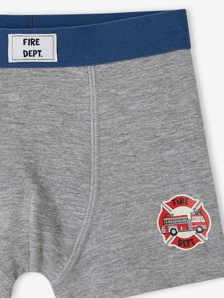 Pack of 5 Firefighter Stretch Boxers in Organic Cotton for Boys