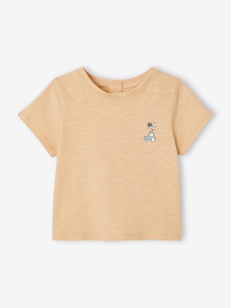 Pack of 2 Short Sleeve, Organic Cotton T-Shirts for Newborn Babies beige 