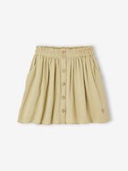-Coloured Skirt in Cotton Gauze, for Girls