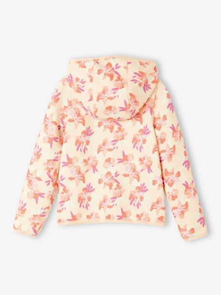 Sports Sweatshirt with Flower Print in Techno Fabric for Girls multicoloured 
