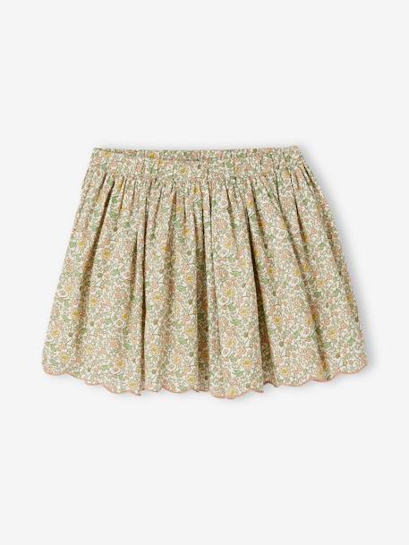 Floral Bohemian Skirt for Girls vanilla 