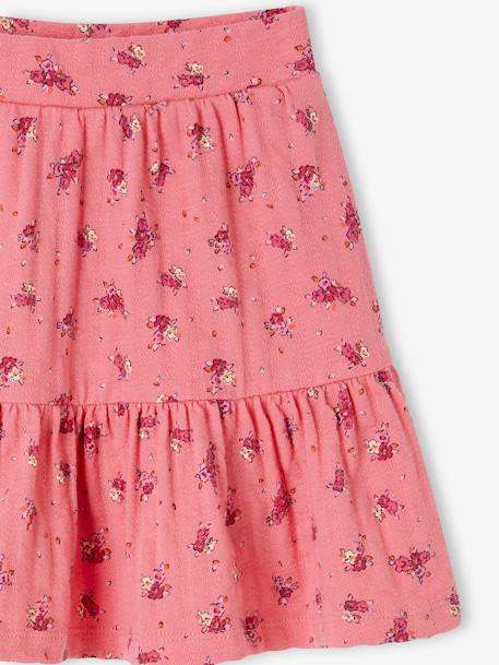 Skort with Floral Print, for Girls ecru+sweet pink 