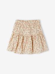 Girls-Floral Cotton Gauze Skirt, for Girls