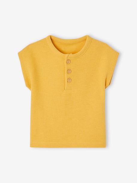 Honeycomb Grandad-Style T-Shirt for Babies yellow 