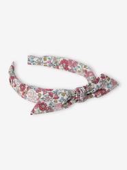 Girls-Alice Band with Small Flower Prints & Bow
