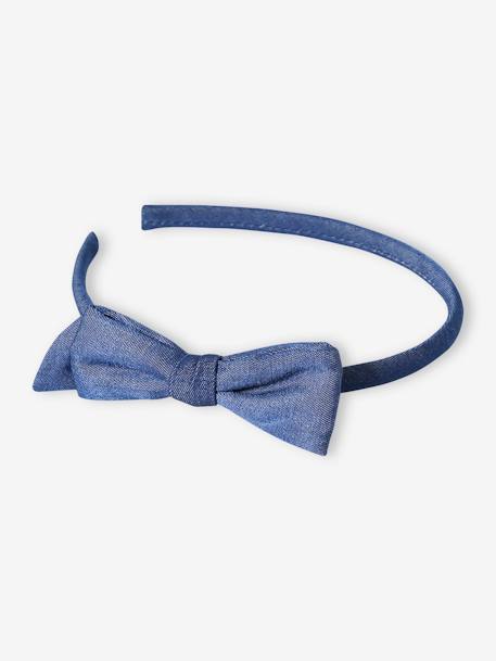 Alice Band with Fabric Bow printed blue 