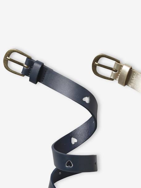 Pack of 2 Belts for Girls navy blue 