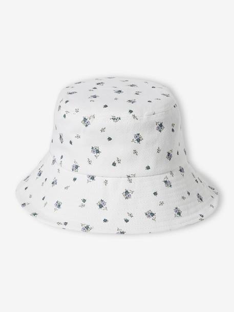 Floral Capeline-Style Bucket Hat for Girls ecru 