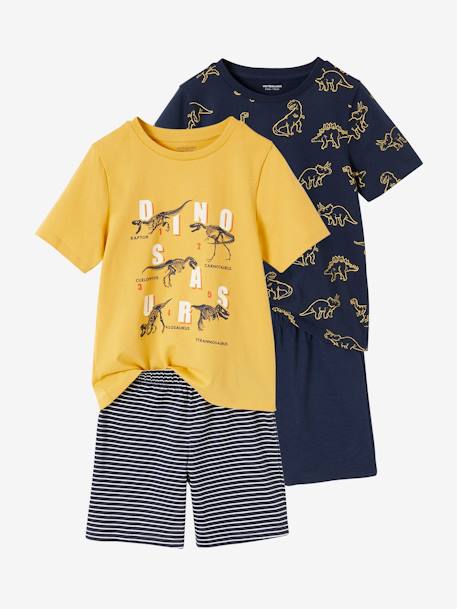 Pack of 2 Dinosaur Pyjamas for Boys navy blue 
