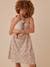 Dress with Iridescent Flowers Motifs for Maternity, by ENVIE DE FRAISE sandy beige 