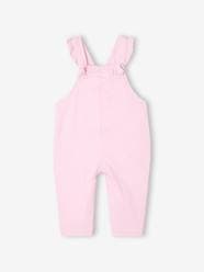 -Twill Dungarees with Ruffles, for Babies