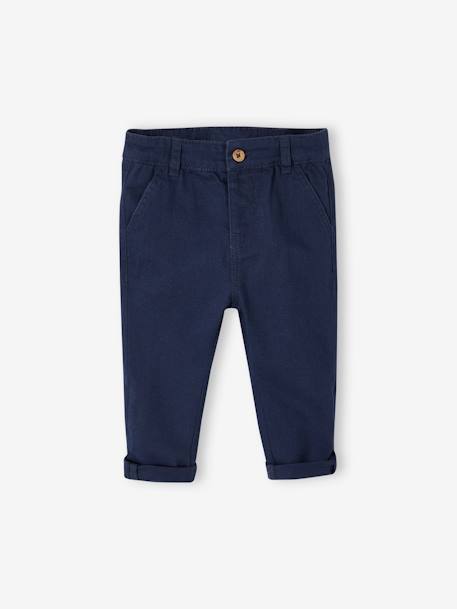 Trousers with Removable Braces for Babies navy blue 