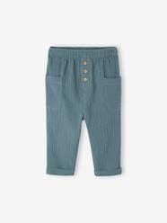 -Trousers in Cotton Gauze for Babies