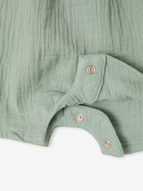 Playsuit in Cotton Gauze for Babies sage green 