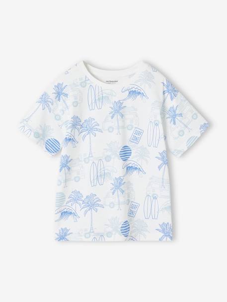 T-Shirt with Graphic Holiday Motifs for Boys printed green+printed white+slate blue 