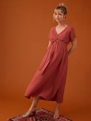 Maternity-Dresses-Long Dress for Maternity in Cotton Gauze, by ENVIE DE FRAISE
