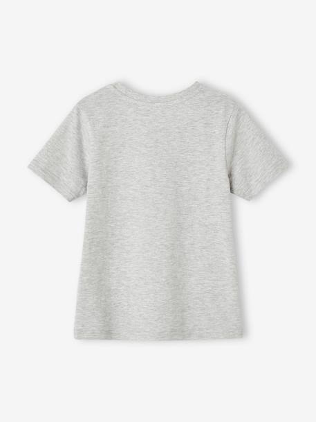 Basics T-Shirt with Animal Motifs for Boys marl grey+slate blue 