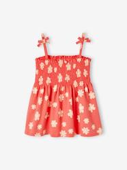 Girls-Tops-T-Shirts-Smocked Floral Print Top, for Girls