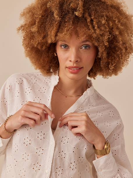 Shirt in Broderie Anglaise for Maternity, by ENVIE DE FRAISE ecru 