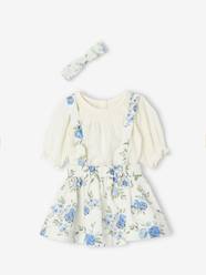 Baby-Outfits-Combo for Babies: Dotted Blouse, Printed Skirt & Headband
