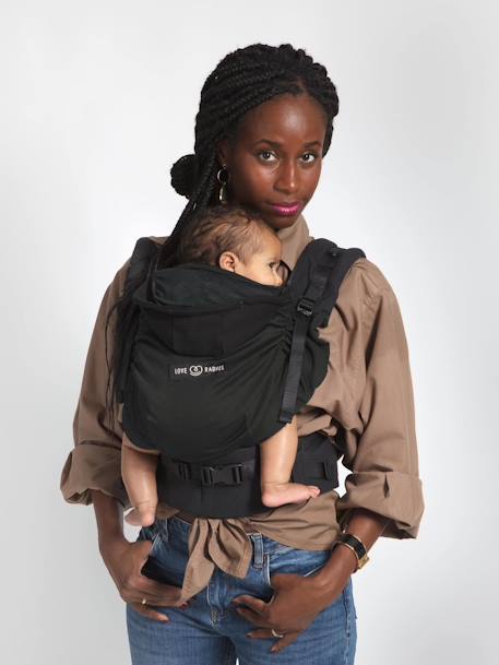 Physiological Baby Carrier, HoodieCarrier 2 by LOVE RADIUS black+grey+printed black 