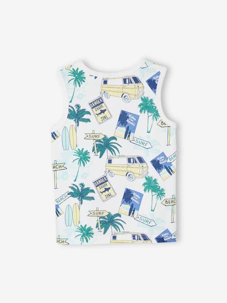 Tank Top with Surfing Motifs for Boys printed white 