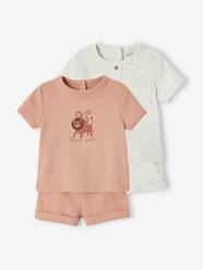 Pack of 2 Short Pyjamas in Honeycomb Fabric for Newborn Babies