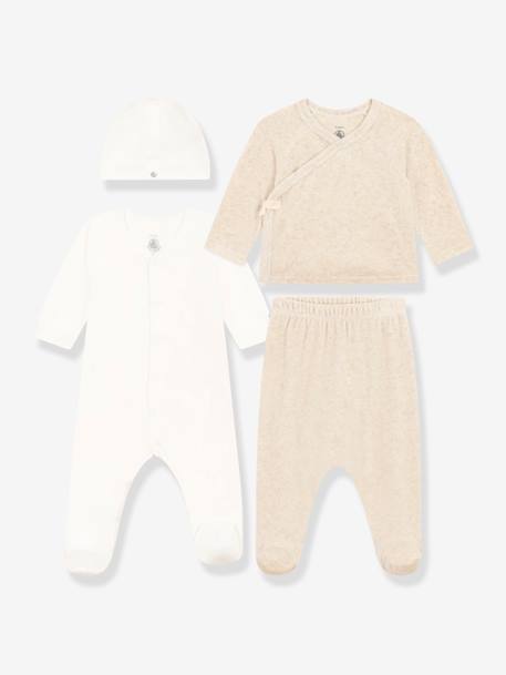 Set of 4 Cotton Items for Babies, by Petit Bateau marl grey 