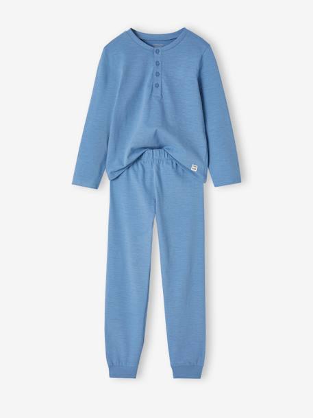 Marl Jersey Knit Pyjamas for Boys denim blue 
