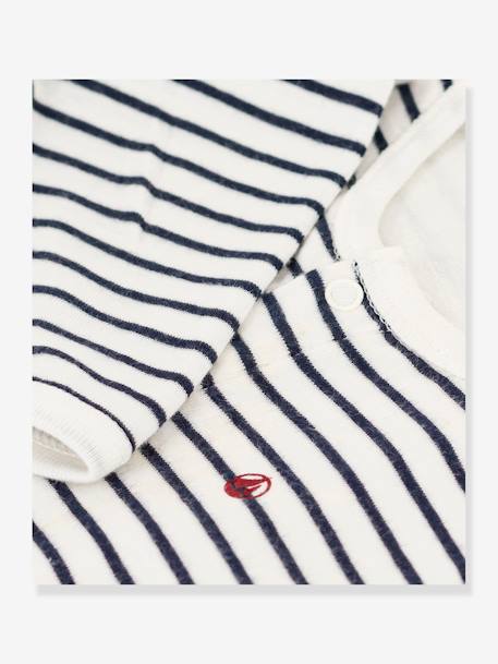 Striped Cotton Bodyjamas for Babies, by Petit Bateau navy blue 
