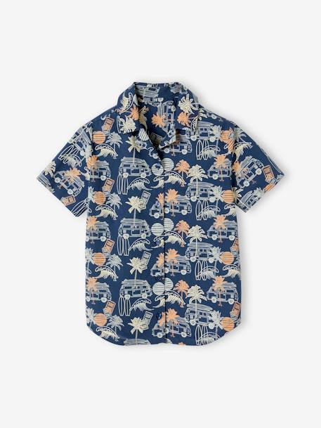 Shirt with Surf Print, for Boys printed blue 