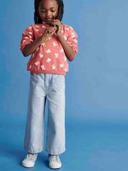 Wide Cropped Trousers with Heart Pockets for Girls