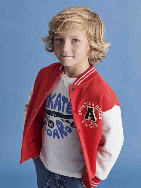 Sports Varsity Jacket for Boys blue+red 