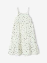 Long Strappy Dress in Cotton Gauze, for Girls