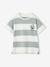 Sports T-Shirt with Mascot & Wide Stripes for Boys aqua green 