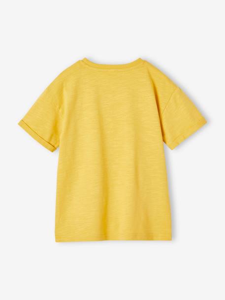T-Shirt with Vintage Motif & Short Roll-Up Sleeve for Boys yellow 