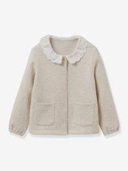 Girls-Cardigans, Jumpers & Sweatshirts-Fleece Cardigan in Organic Cotton for Girls, by CYRILLUS