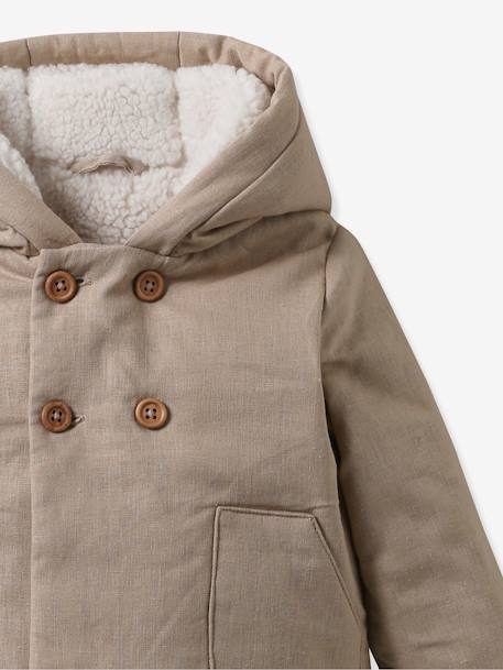 Coat in Linen & Cotton for Babies, by CYRILLUS beige 